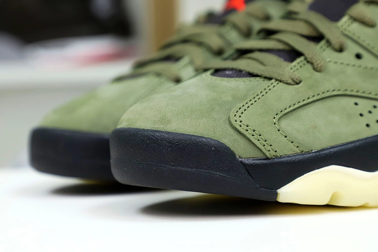 Affordable Kimikick SCOTT TRAVIS RETRO AIR X 6 'OLIVE' 1983 JORDAN 1225